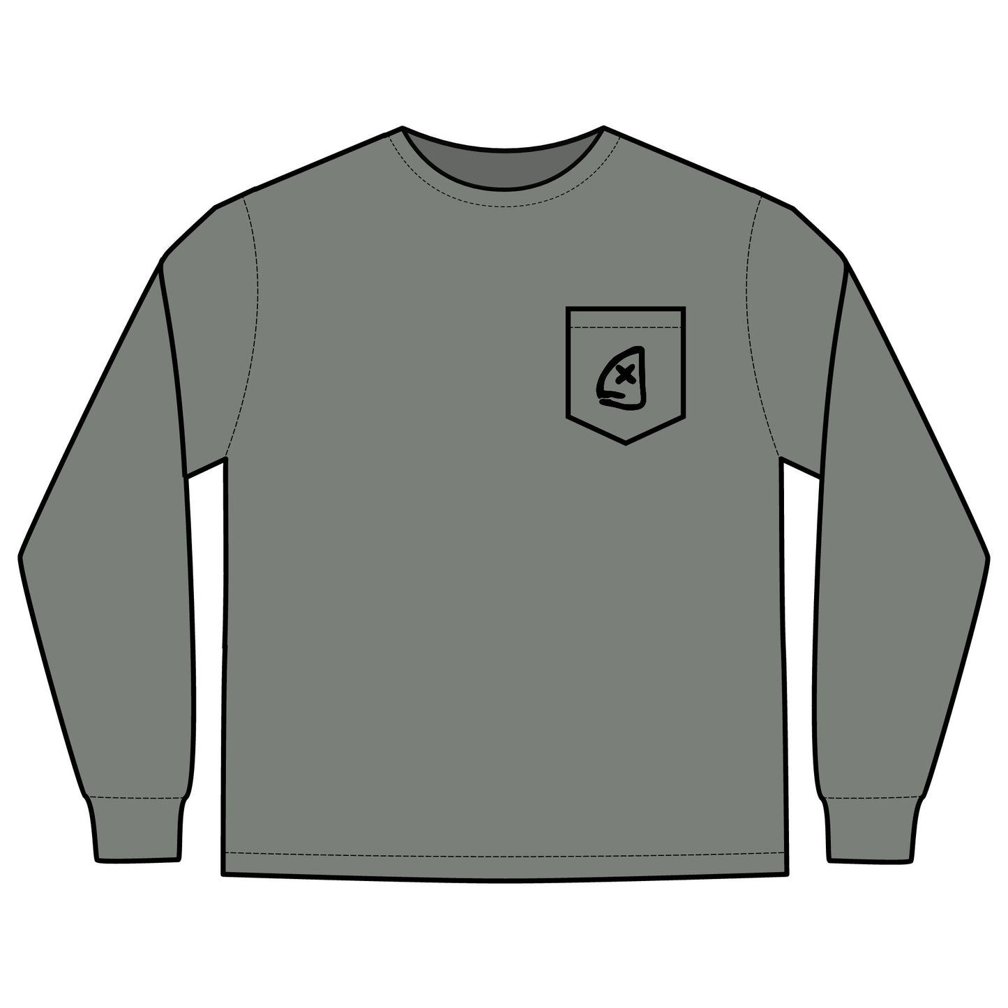 Long Sleeve Pocket T-Shirt - Full Box Fishing Designs