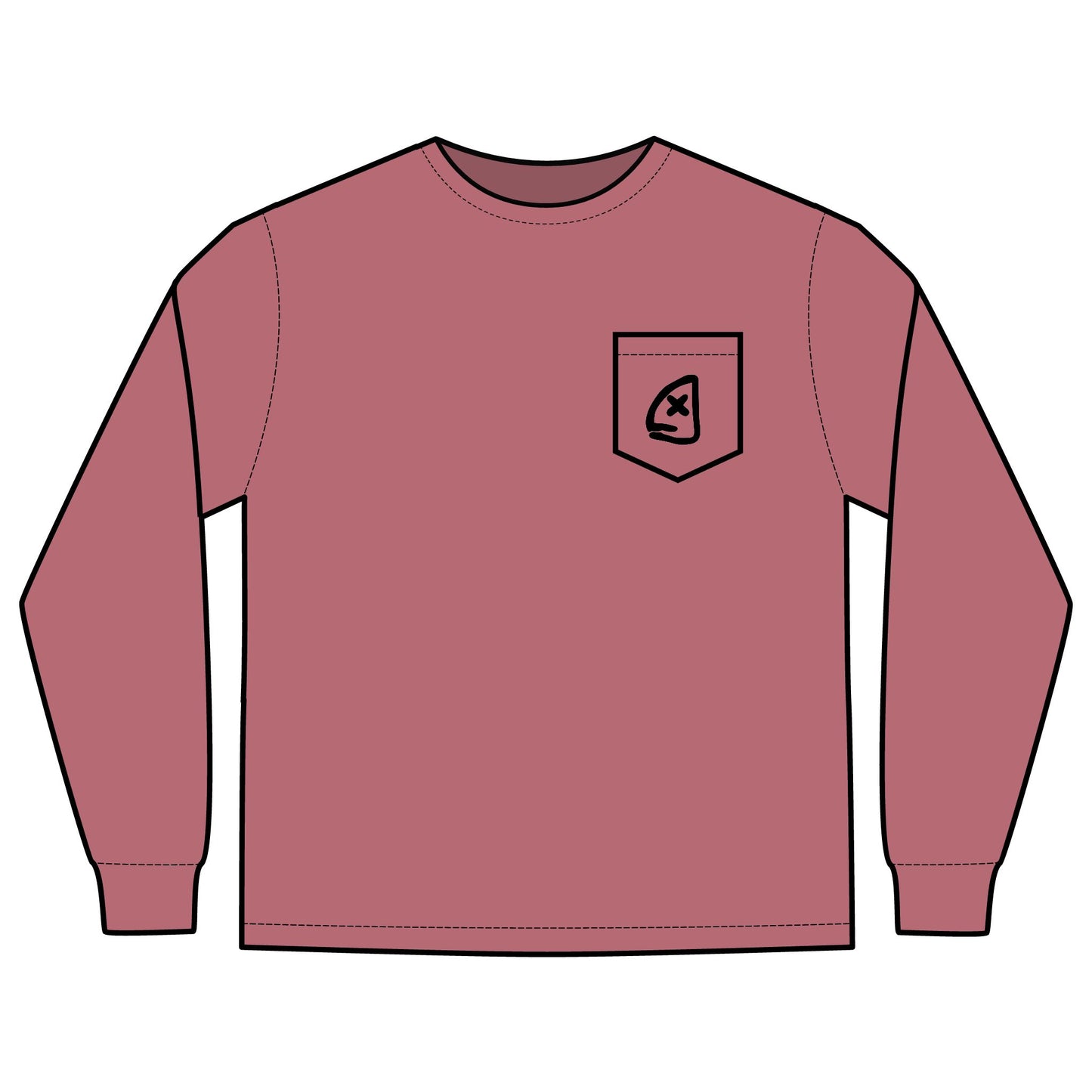Long Sleeve Pocket T-Shirt - Full Box Fishing Designs