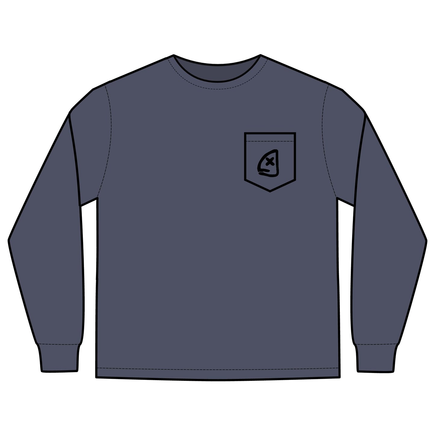 Long Sleeve Pocket T-Shirt - Full Box Fishing Designs
