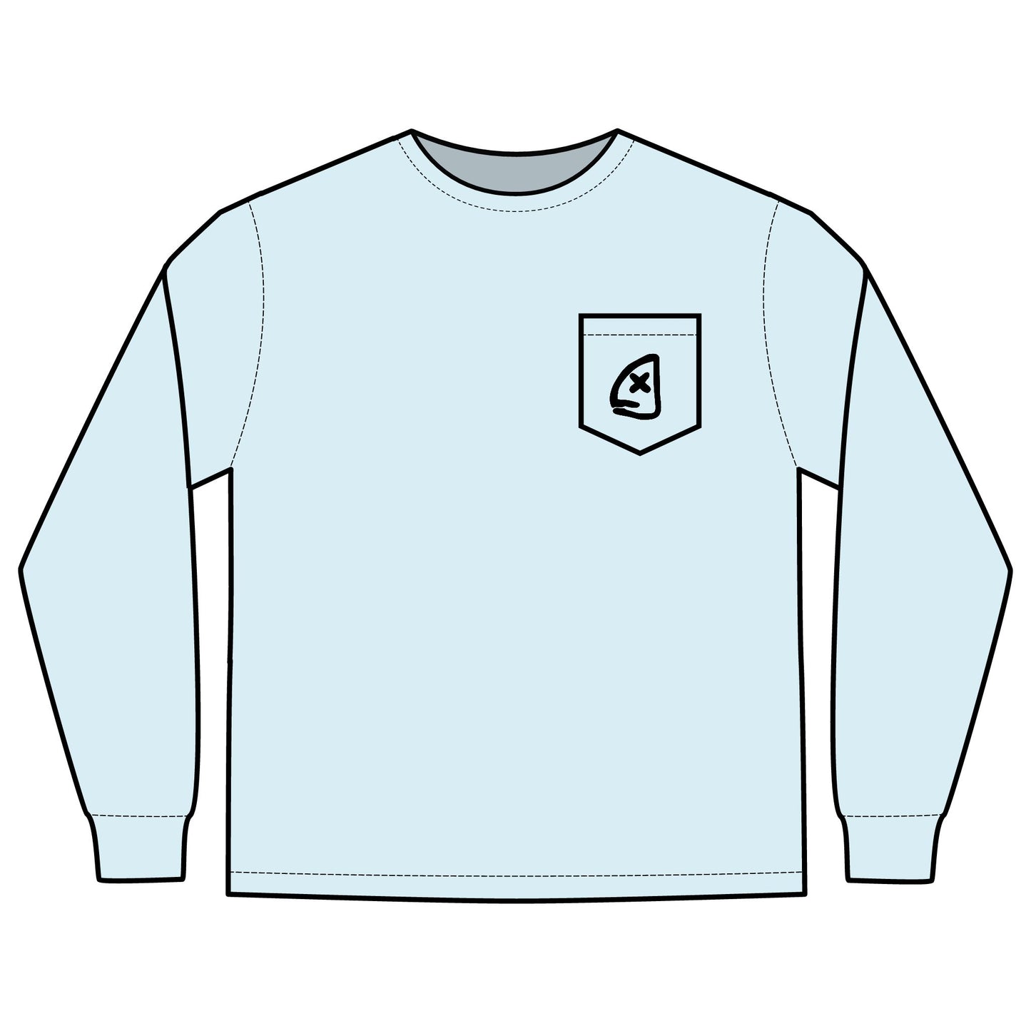 Long Sleeve Pocket T-Shirt - Full Box Fishing Designs