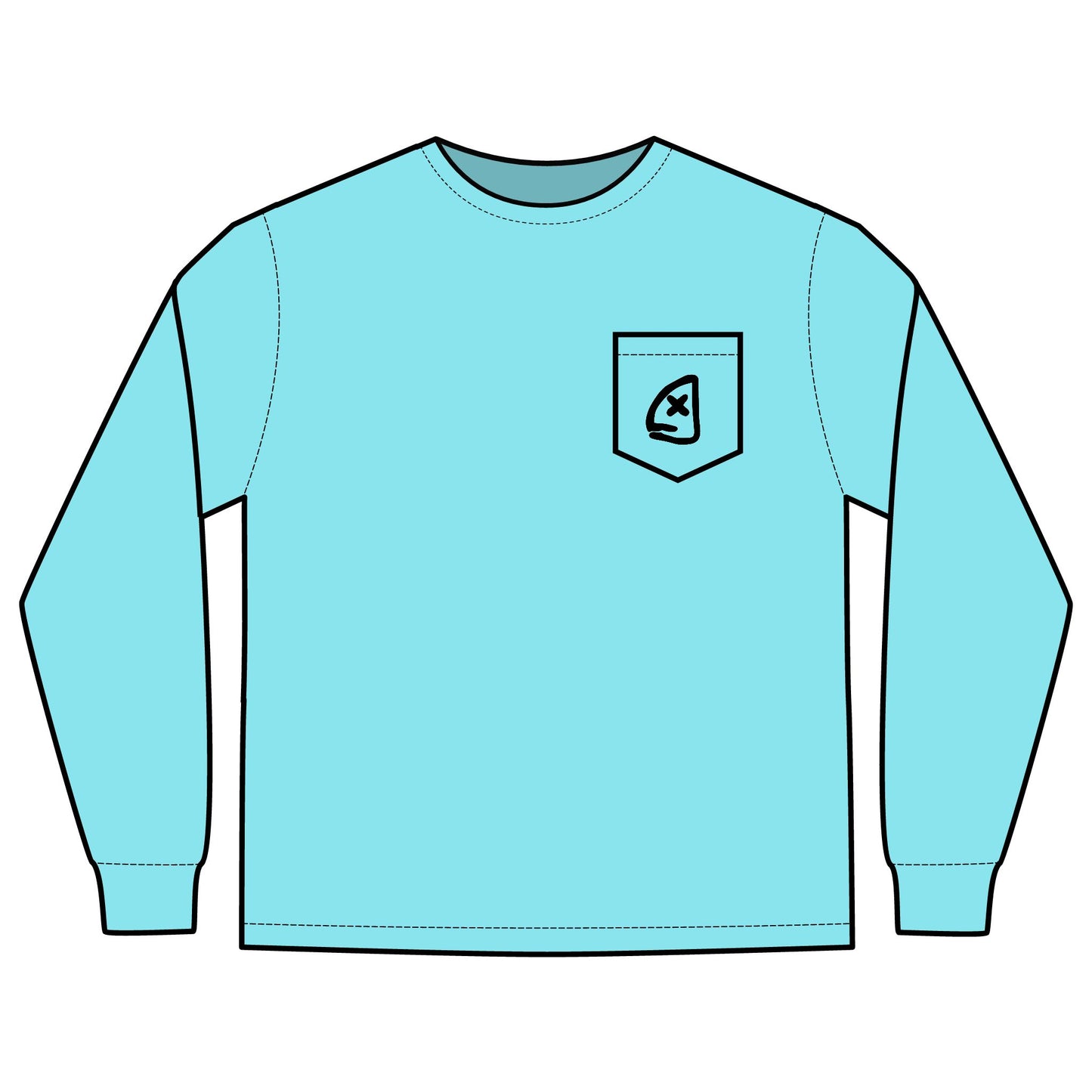 Long Sleeve Pocket T-Shirt - Full Box Fishing Designs