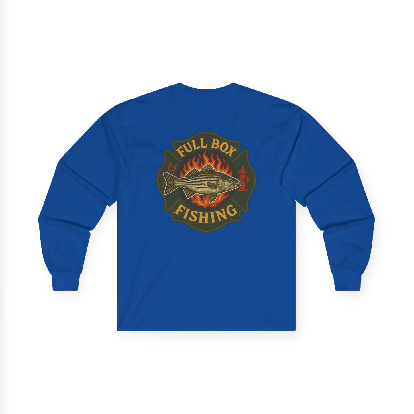 Striper Maltese Cross Long Sleeve Tee - Full Box Fishing Designs