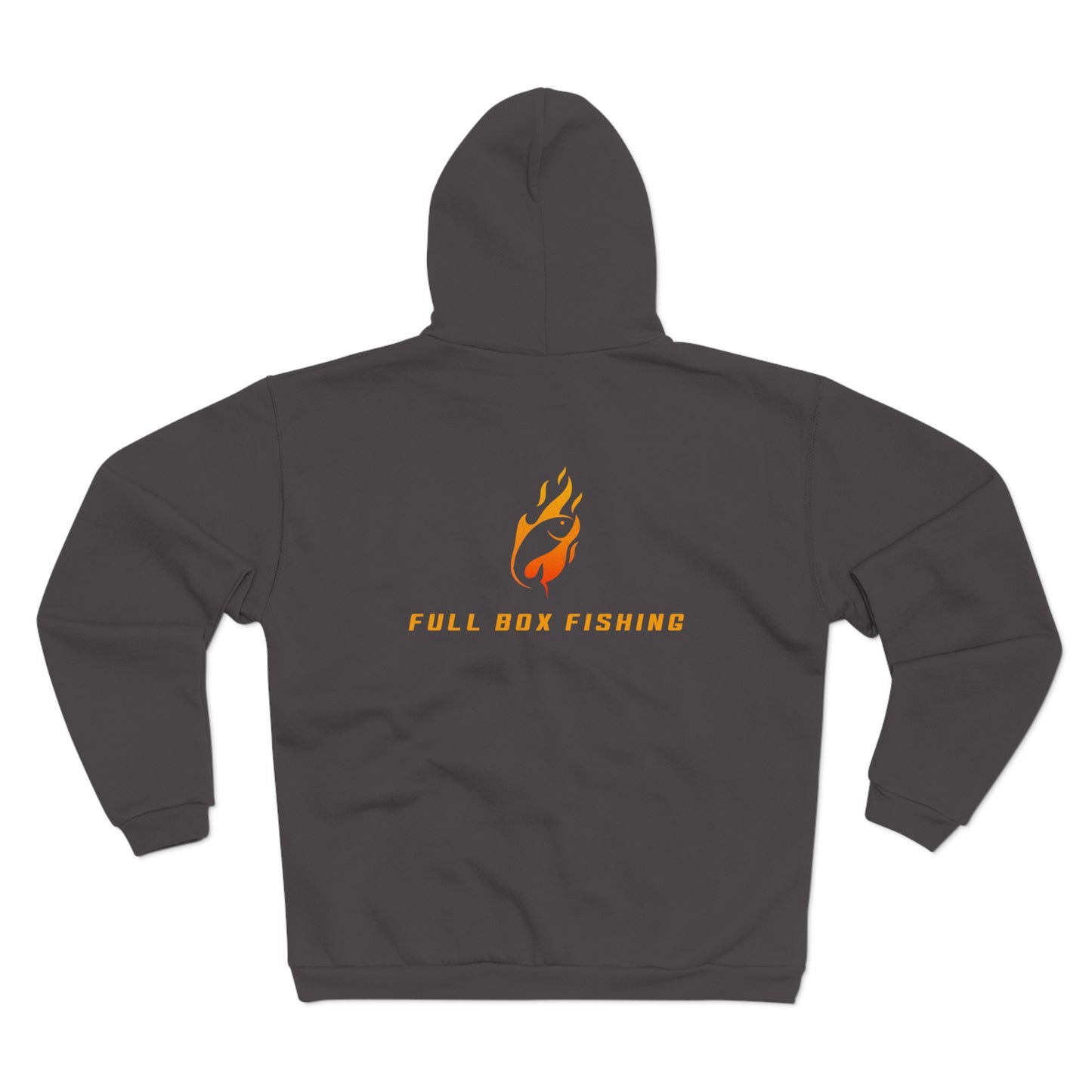 Hooded Full Zip Sweatshirt - Full Box Fishing Fire Designs