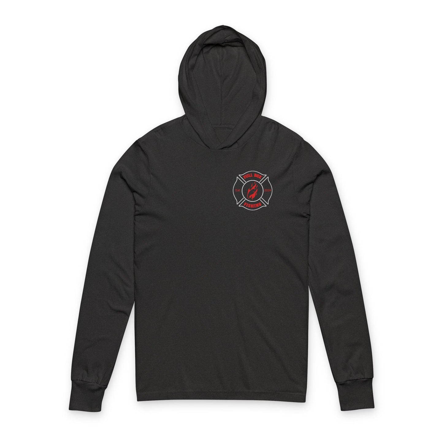 Hooded Long Sleeve Tee - Full Box Fishing Designs