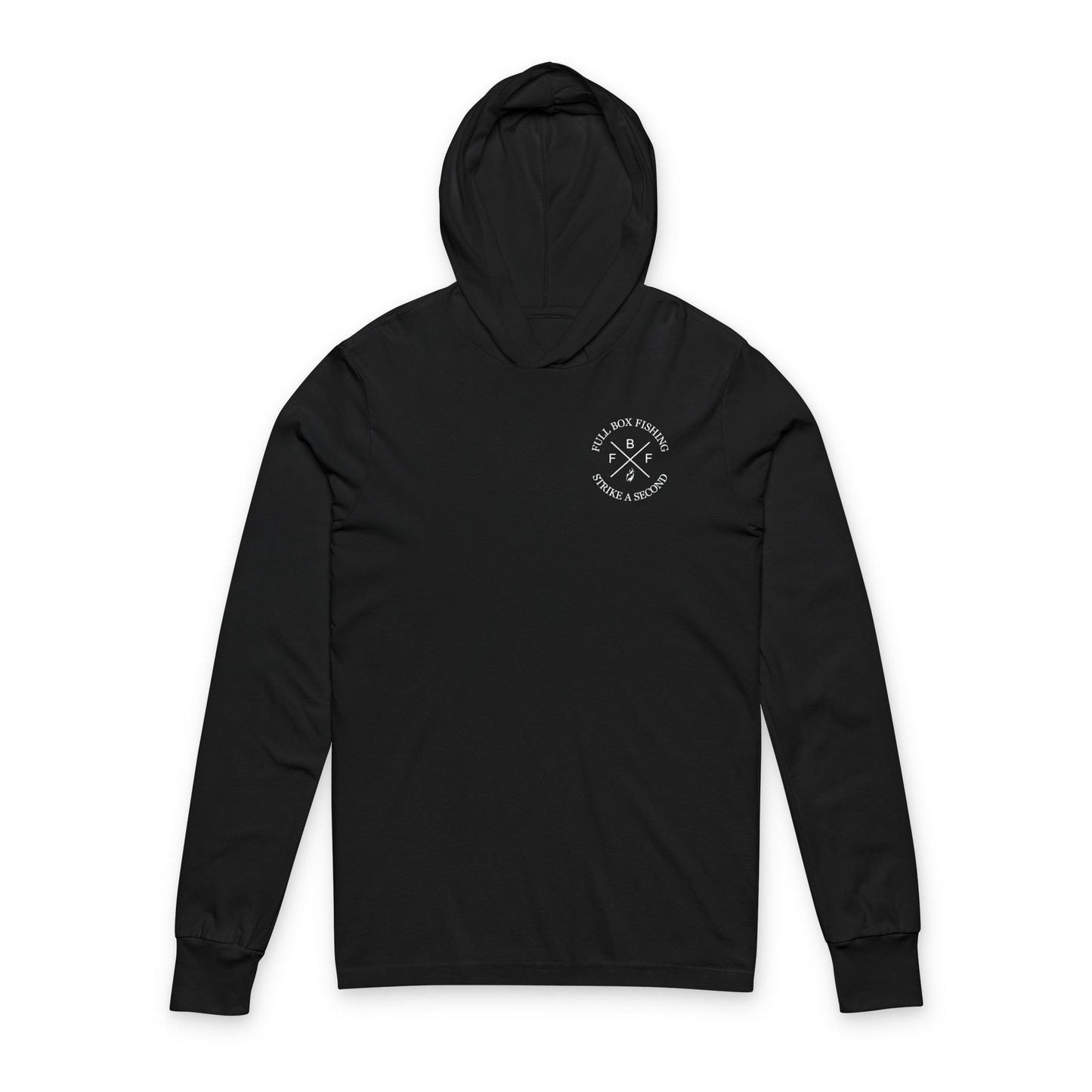Hooded Long Sleeve Tee - Full Box Fishing Designs