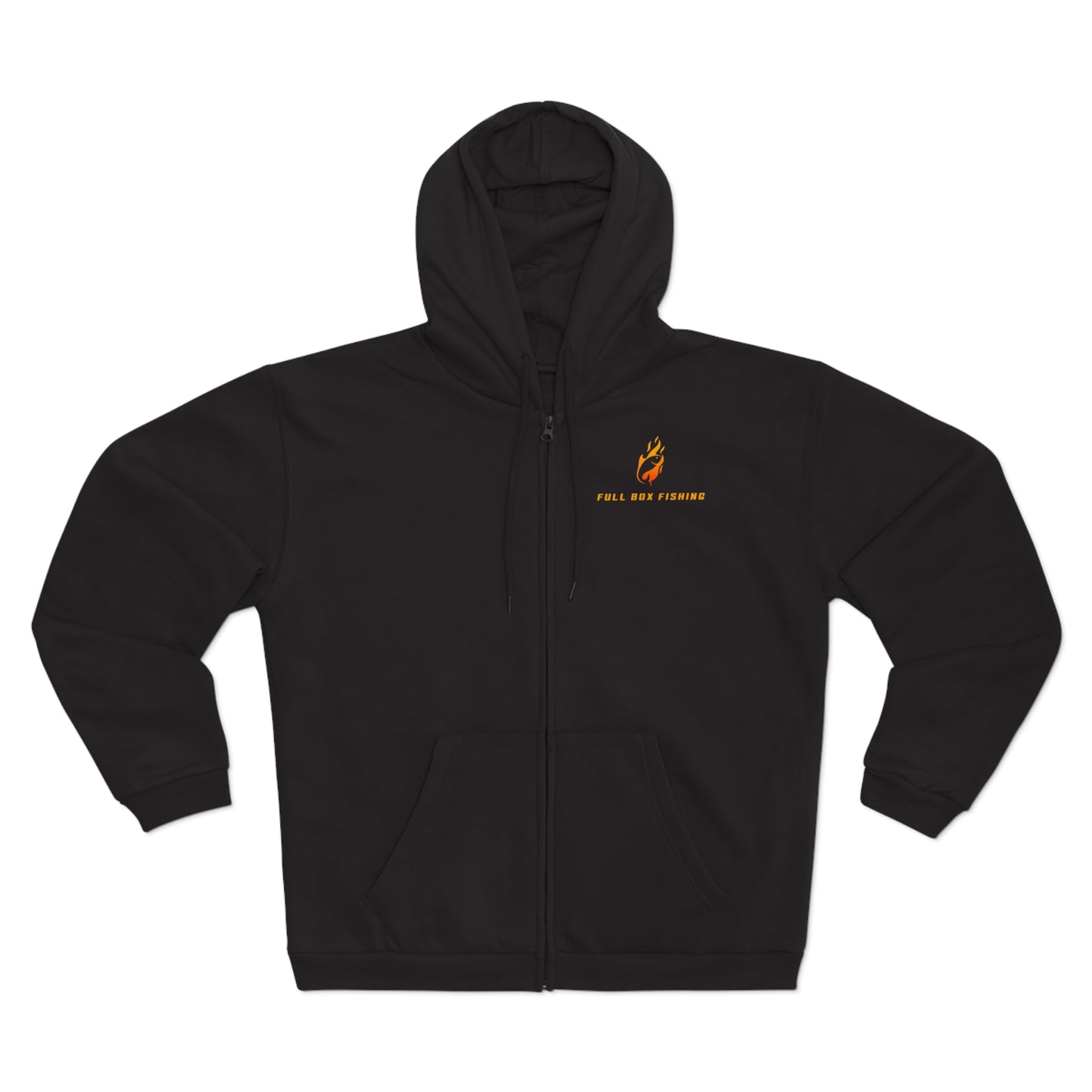Hooded Full Zip Sweatshirt - Full Box Fishing Fire Designs