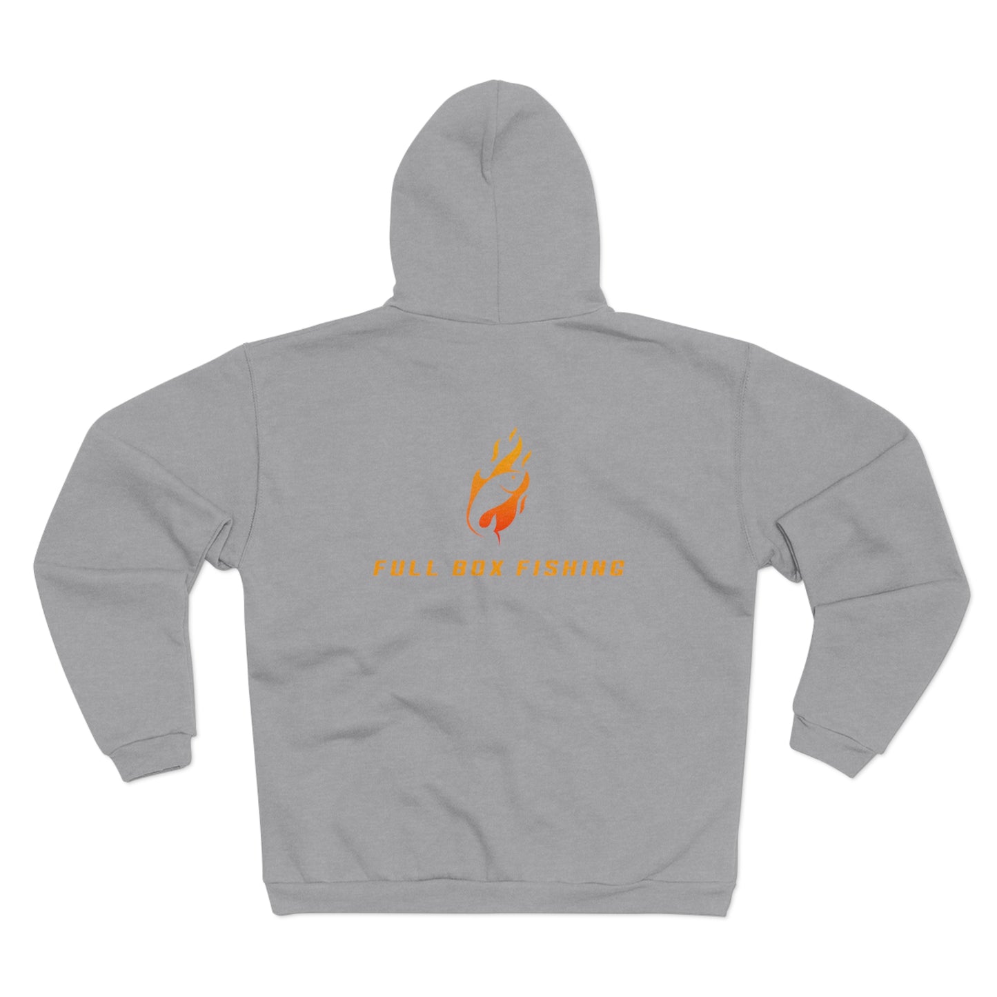 Hooded Full Zip Sweatshirt - Full Box Fishing Fire Designs