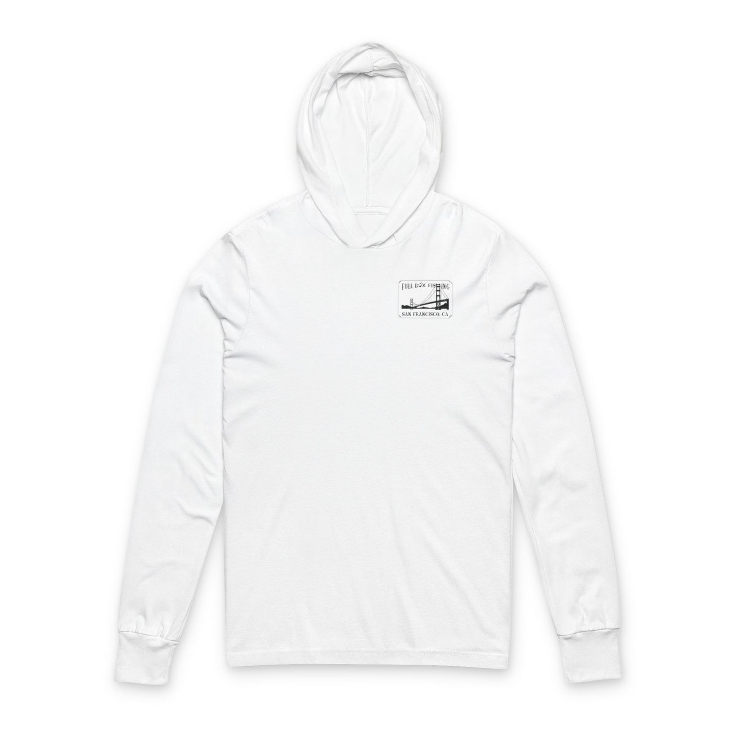 Hooded Long Sleeve Tee - Full Box Fishing Designs