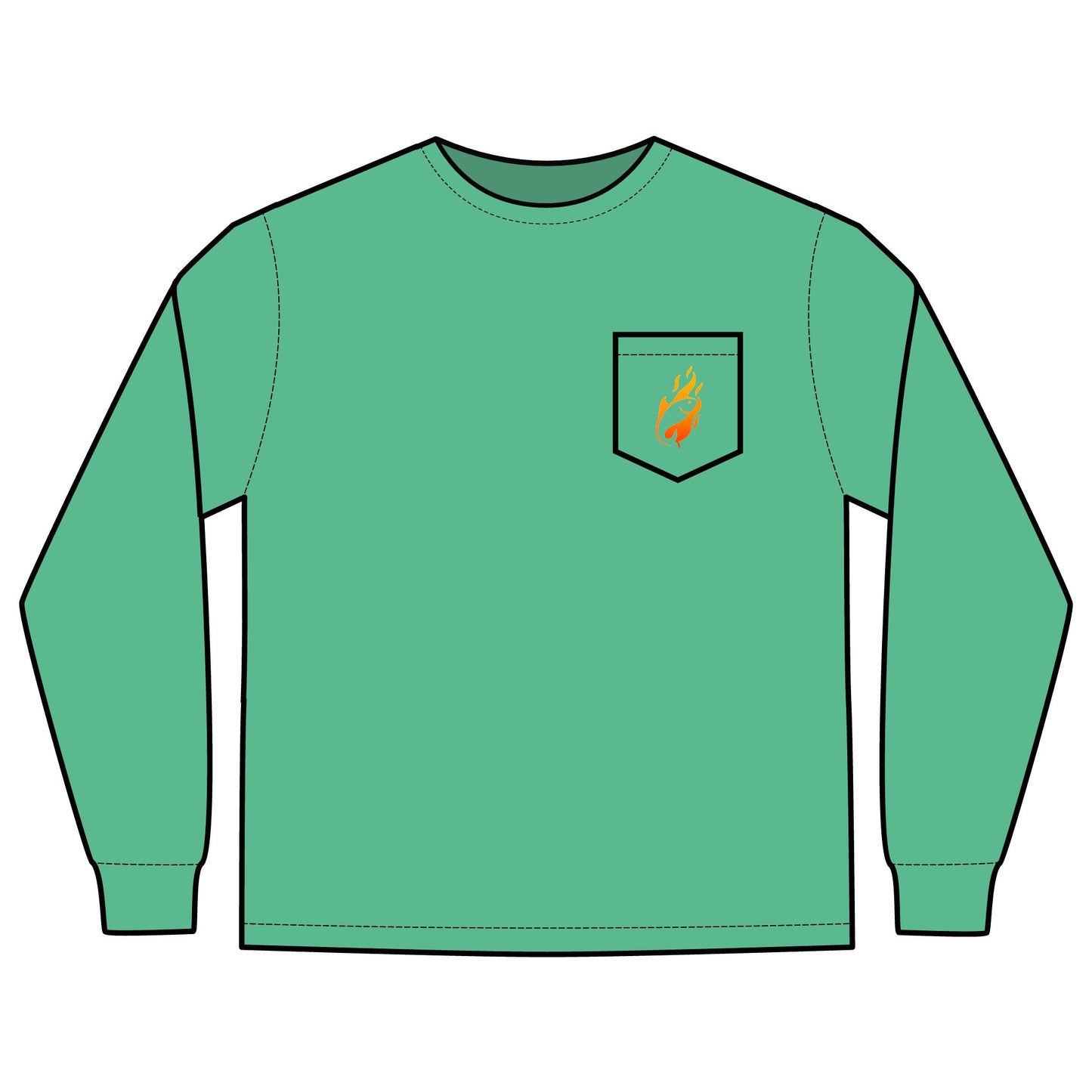Long Sleeve Pocket T-Shirt - Full Box Fishing Designs