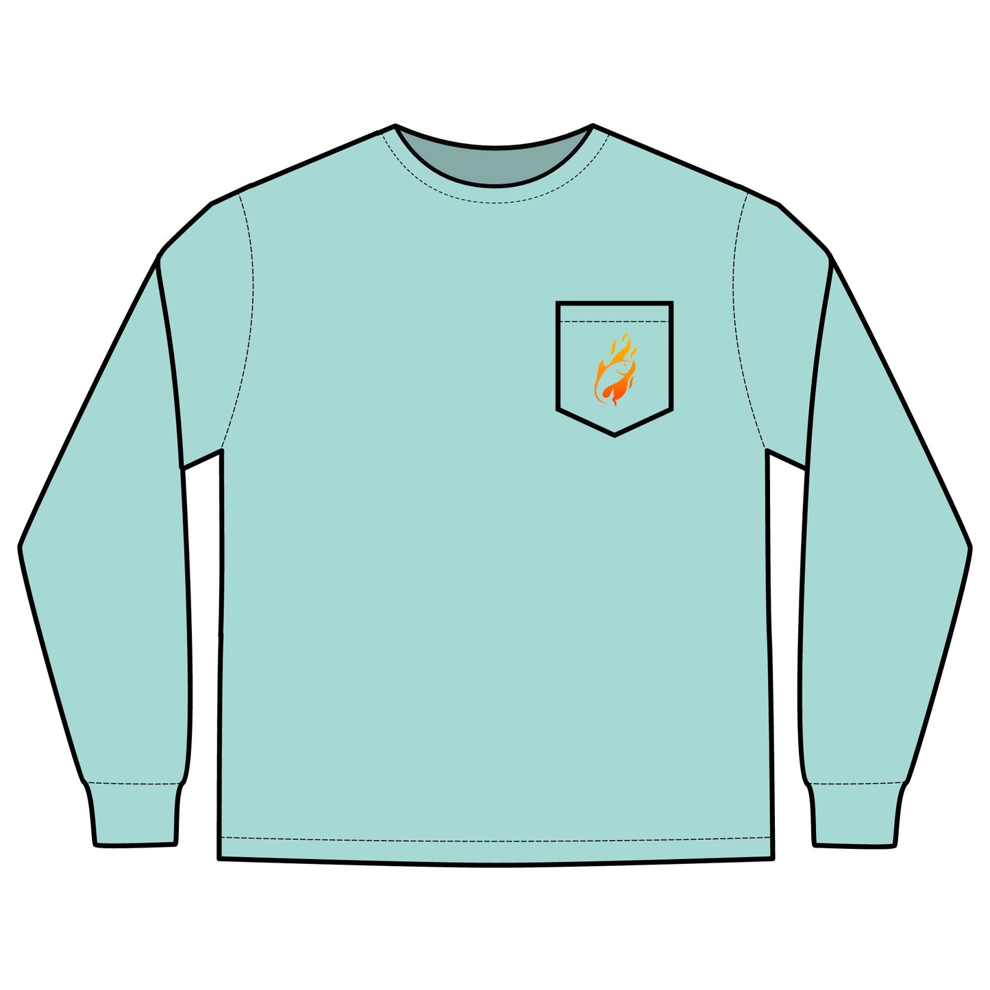 Long Sleeve Pocket T-Shirt - Full Box Fishing Designs