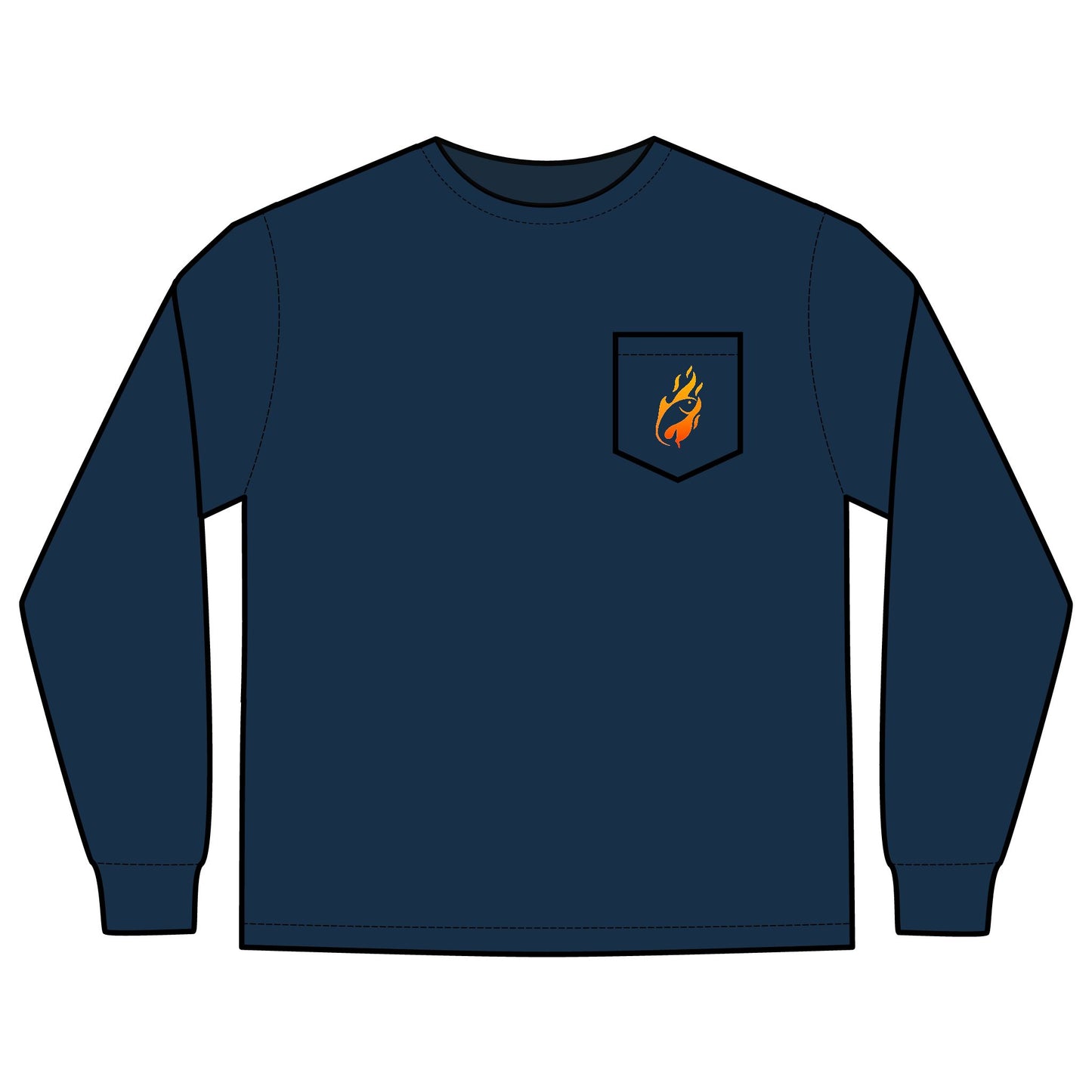 Long Sleeve Pocket T-Shirt - Full Box Fishing Designs