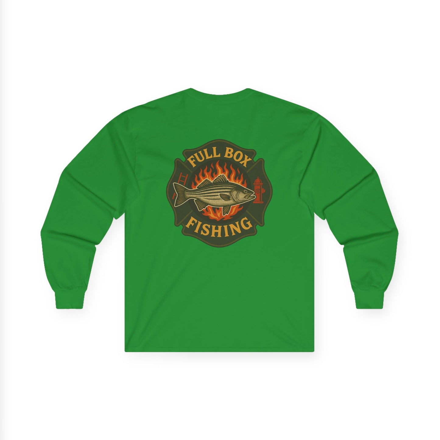 Striper Maltese Cross Long Sleeve Tee - Full Box Fishing Designs