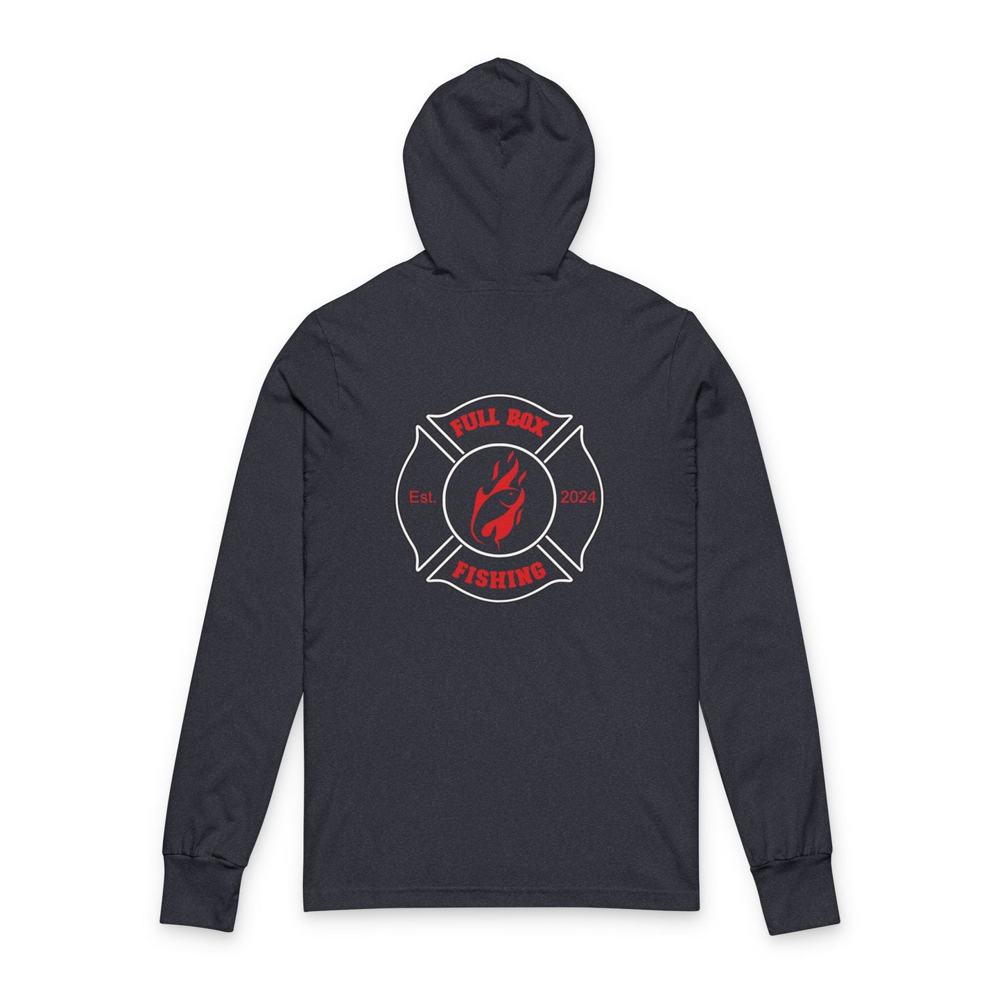 Hooded Long Sleeve Tee - Full Box Fishing Designs