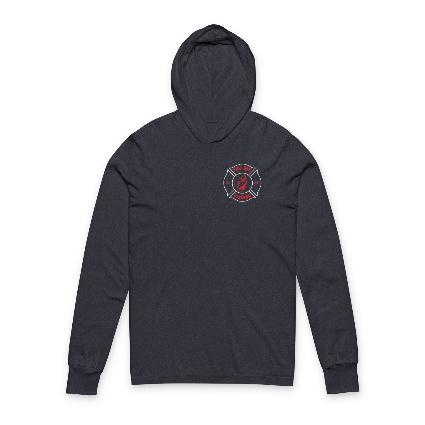 Hooded Long Sleeve Tee - Full Box Fishing Designs