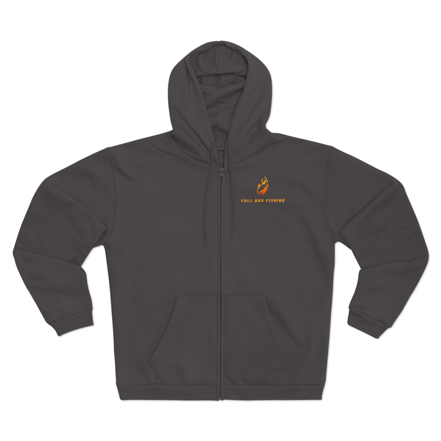 Hooded Full Zip Sweatshirt - Full Box Fishing Fire Designs
