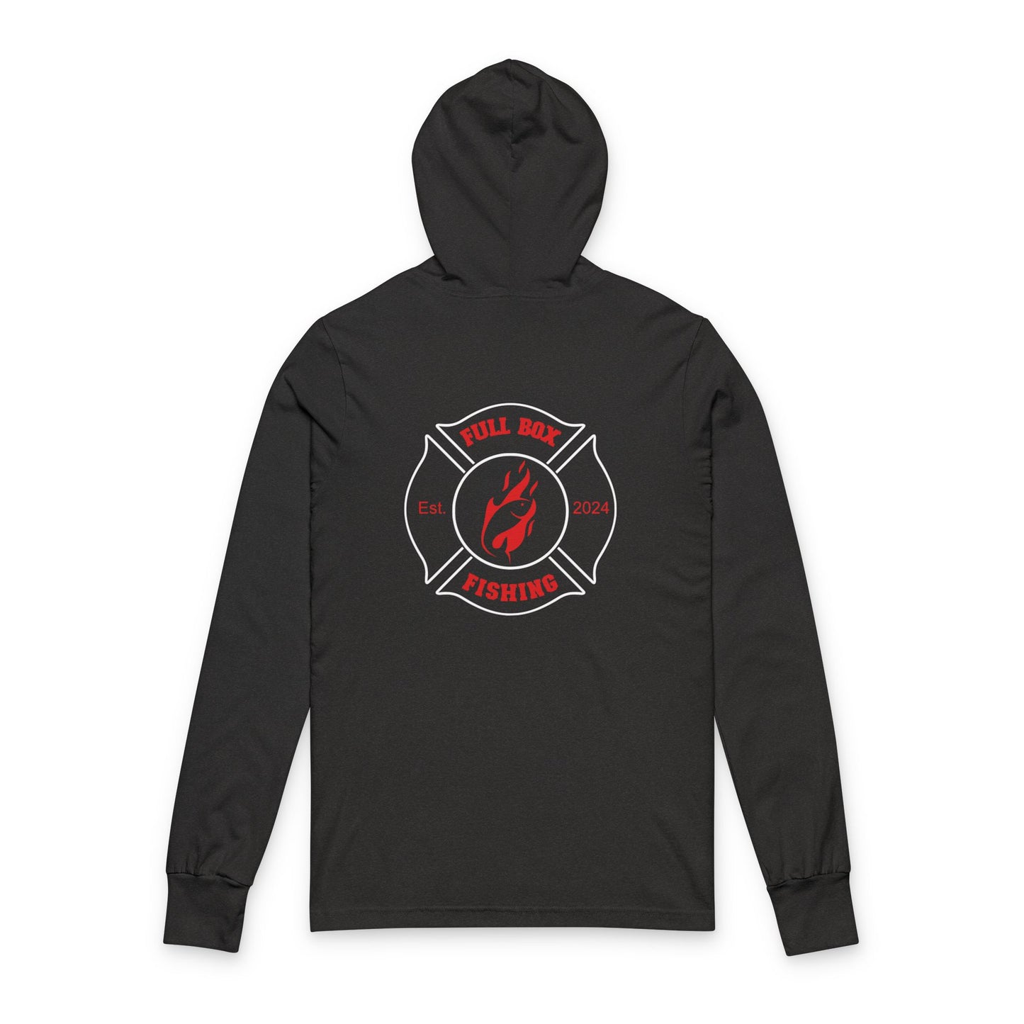 Hooded Long Sleeve Tee - Full Box Fishing Designs