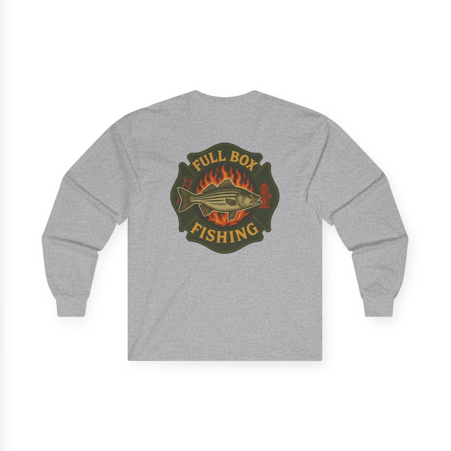 Striper Maltese Cross Long Sleeve Tee - Full Box Fishing Designs