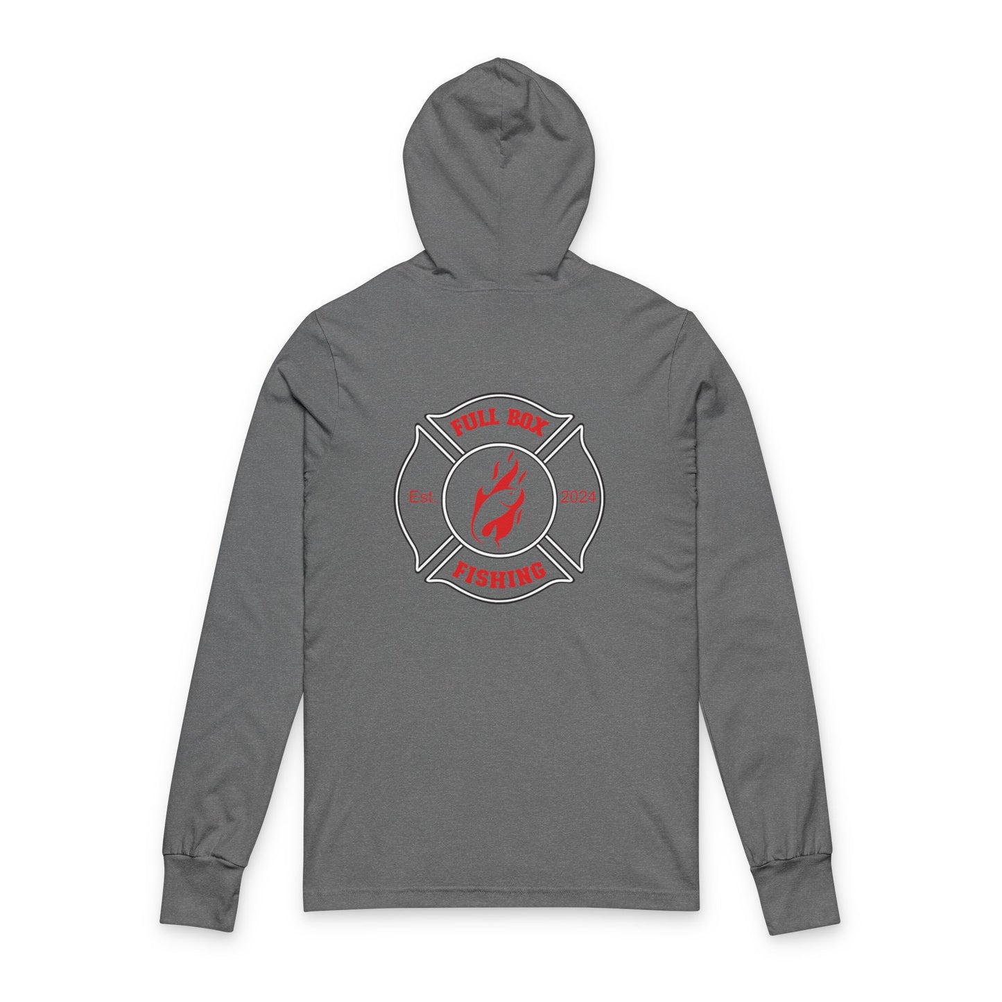 Hooded Long Sleeve Tee - Full Box Fishing Designs