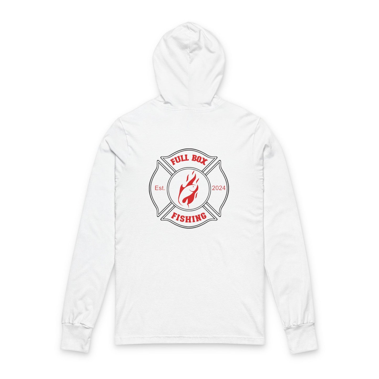 Hooded Long Sleeve Tee - Full Box Fishing Designs