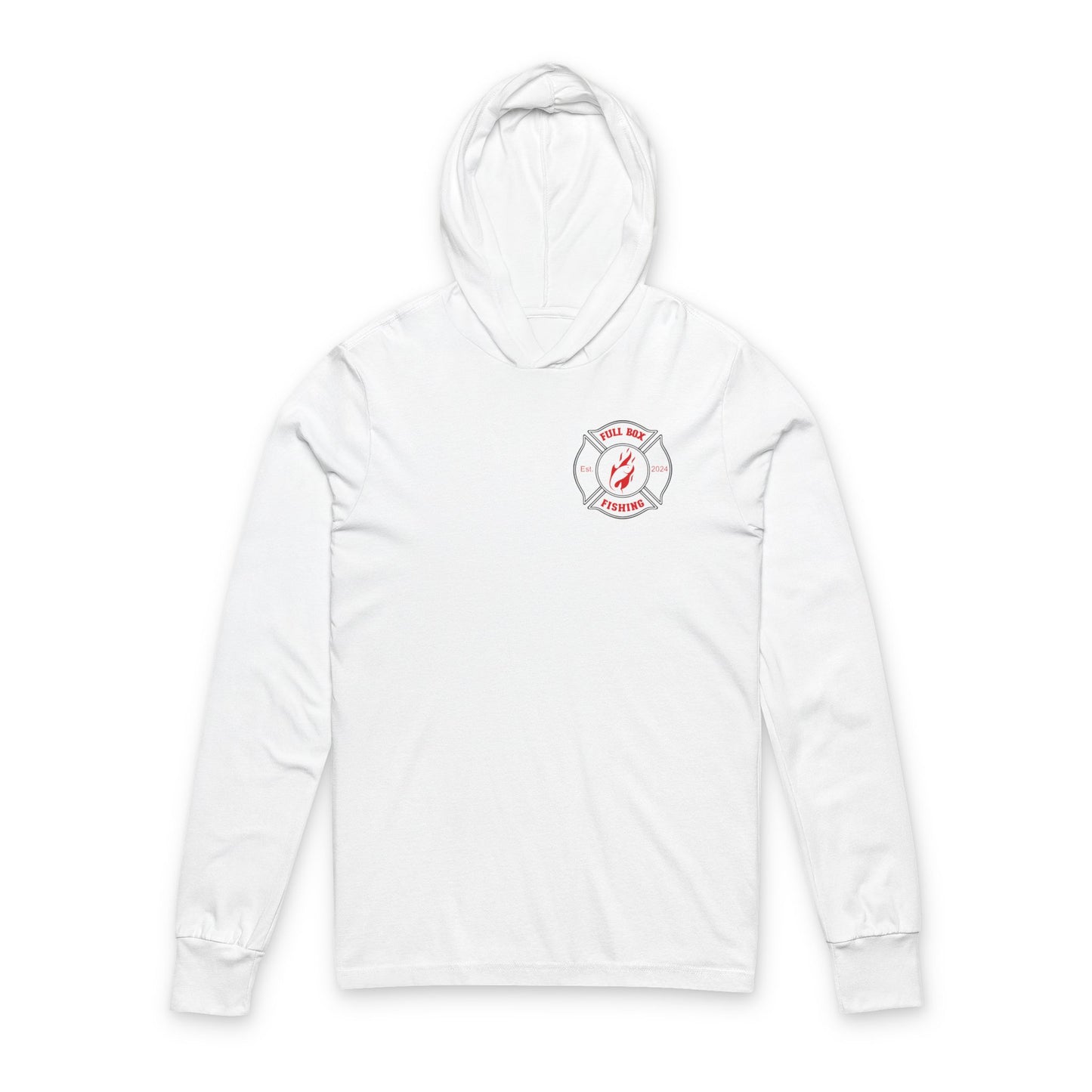 Hooded Long Sleeve Tee - Full Box Fishing Designs