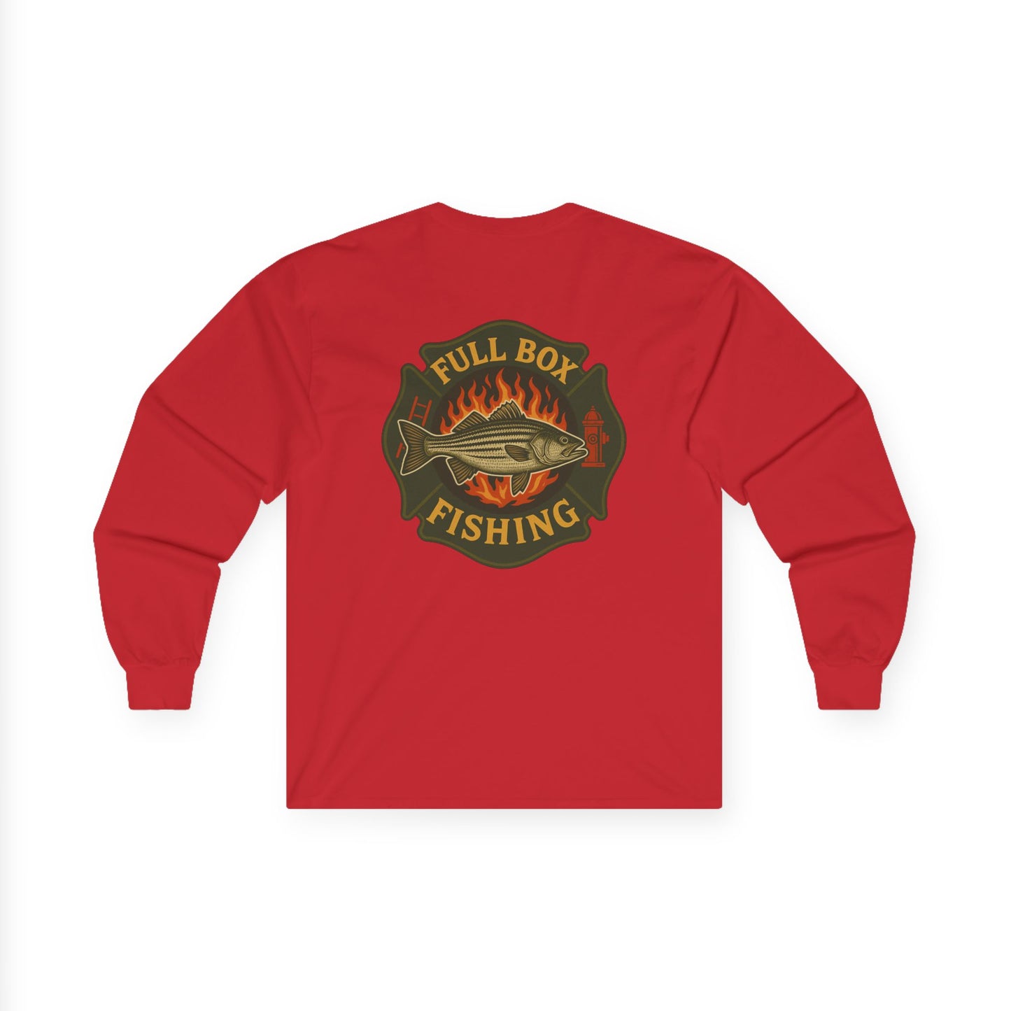 Striper Maltese Cross Long Sleeve Tee - Full Box Fishing Designs