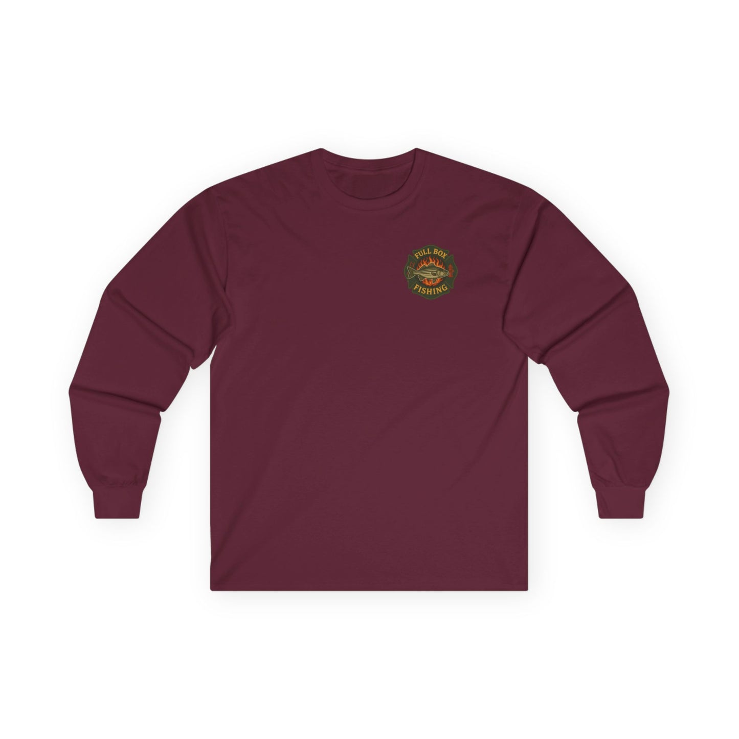 Striper Maltese Cross Long Sleeve Tee - Full Box Fishing Designs