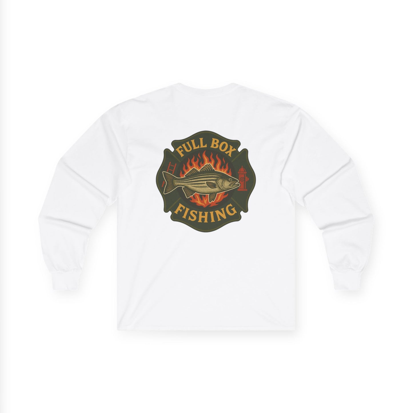 Striper Maltese Cross Long Sleeve Tee - Full Box Fishing Designs