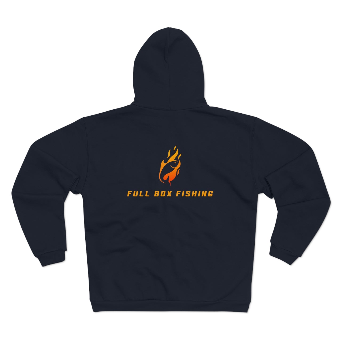 Hooded Full Zip Sweatshirt - Full Box Fishing Fire Designs