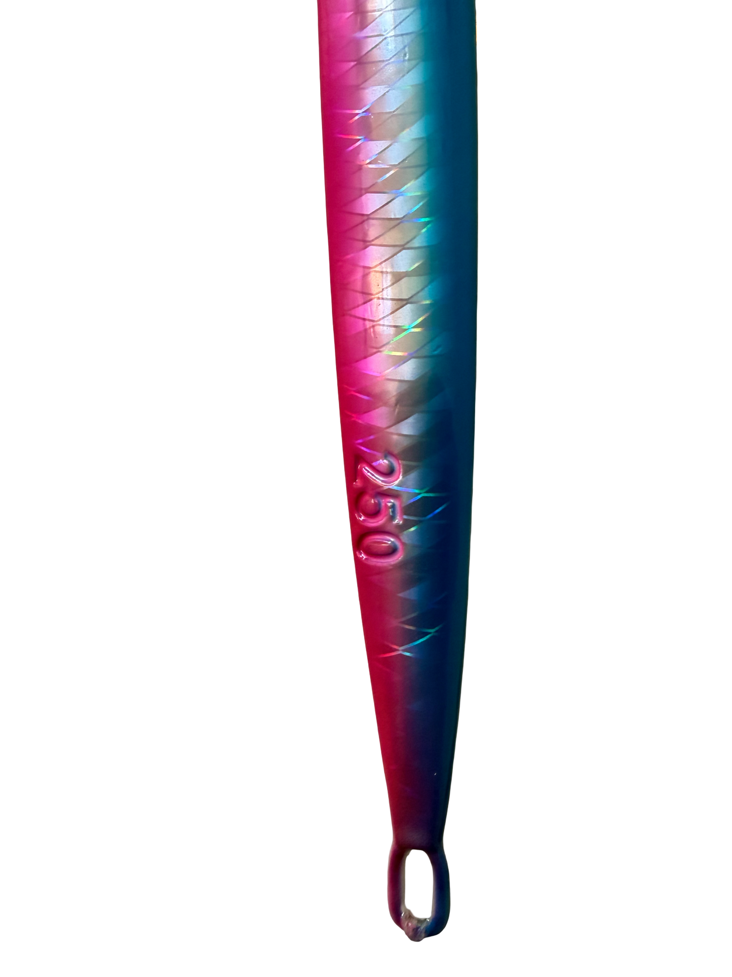 Full Box Fishing- Hotshot 250g Slow Pitch / Speed Hybrid Jig (Blue Pink Flash Glow-Back)