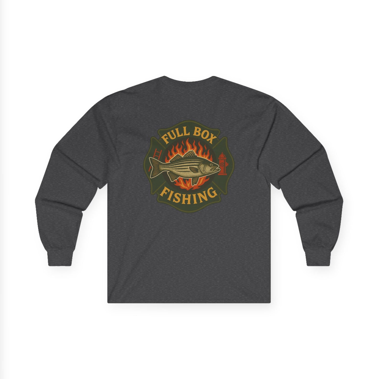 Striper Maltese Cross Long Sleeve Tee - Full Box Fishing Designs