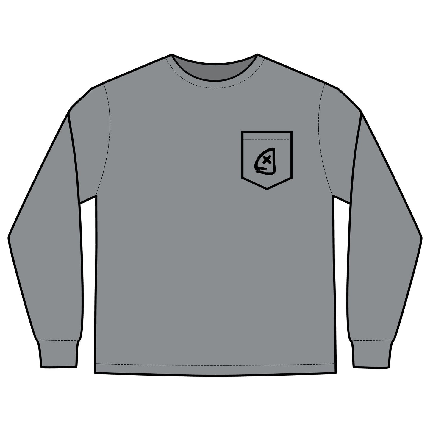 Long Sleeve Pocket T-Shirt - Full Box Fishing Designs