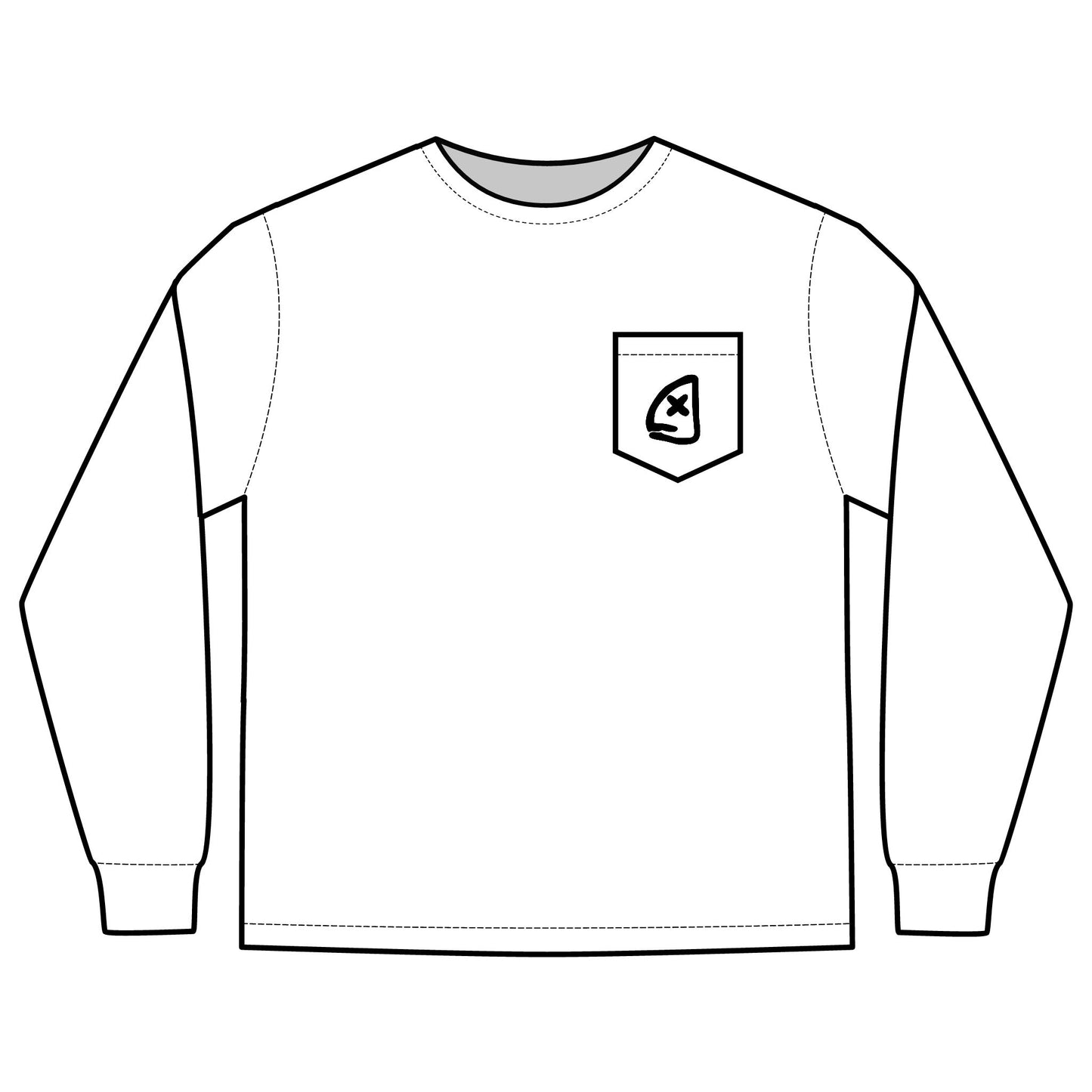 Long Sleeve Pocket T-Shirt - Full Box Fishing Designs