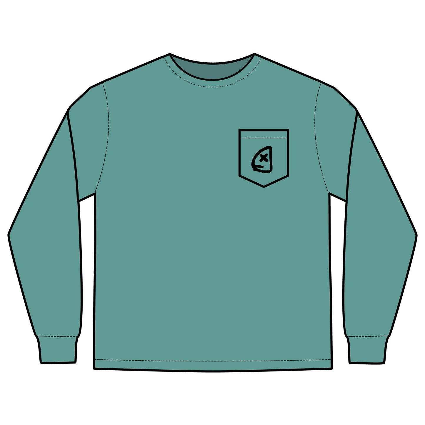 Long Sleeve Pocket T-Shirt - Full Box Fishing Designs