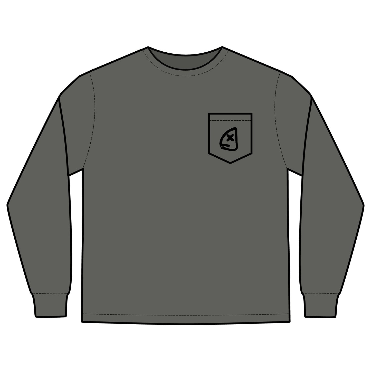 Long Sleeve Pocket T-Shirt - Full Box Fishing Designs
