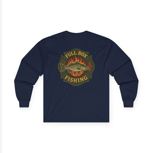 Striper Maltese Cross Long Sleeve Tee - Full Box Fishing Designs