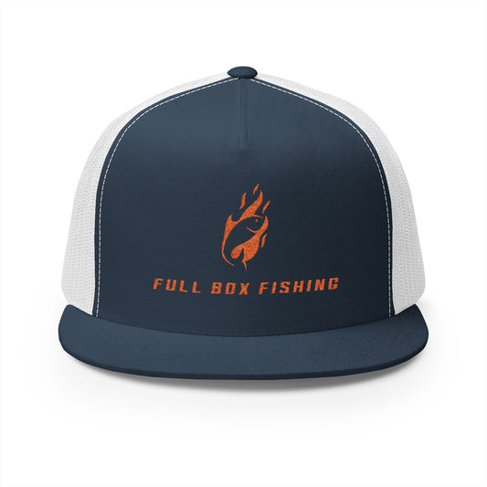 Embroidered 5 Panel Trucker Cap - Full Box Fishing Designs