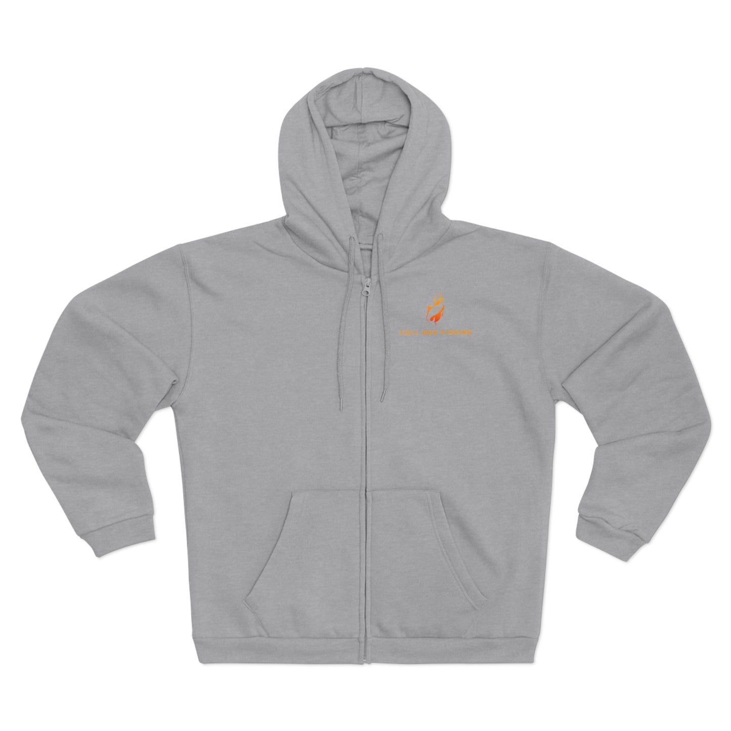 Hooded Full Zip Sweatshirt - Full Box Fishing Fire Designs