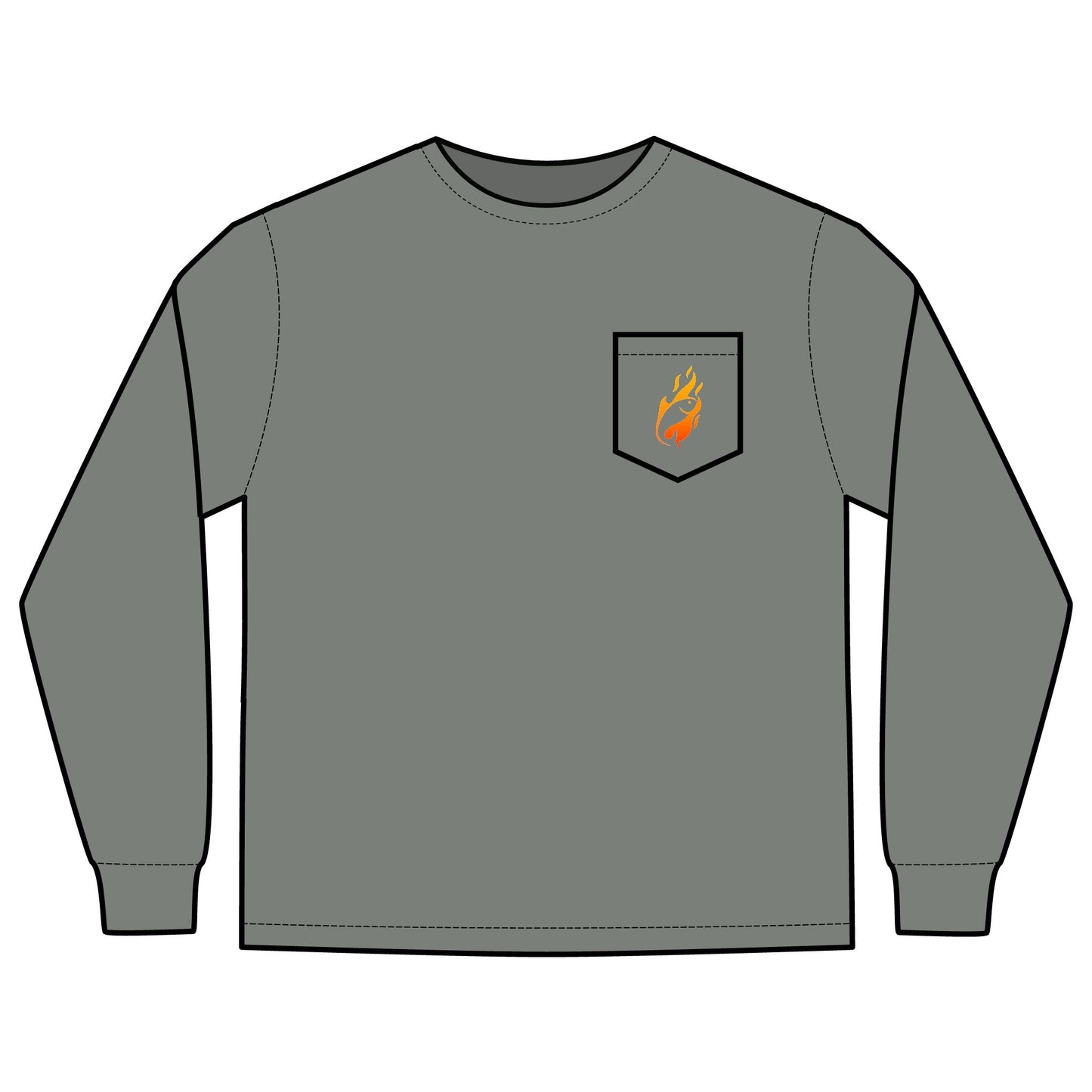 Long Sleeve Pocket T-Shirt - Full Box Fishing Designs