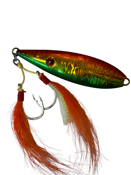 Full Box Fishing             First-In Flutter 150g Slow Pitch Jig (Flame Haze)