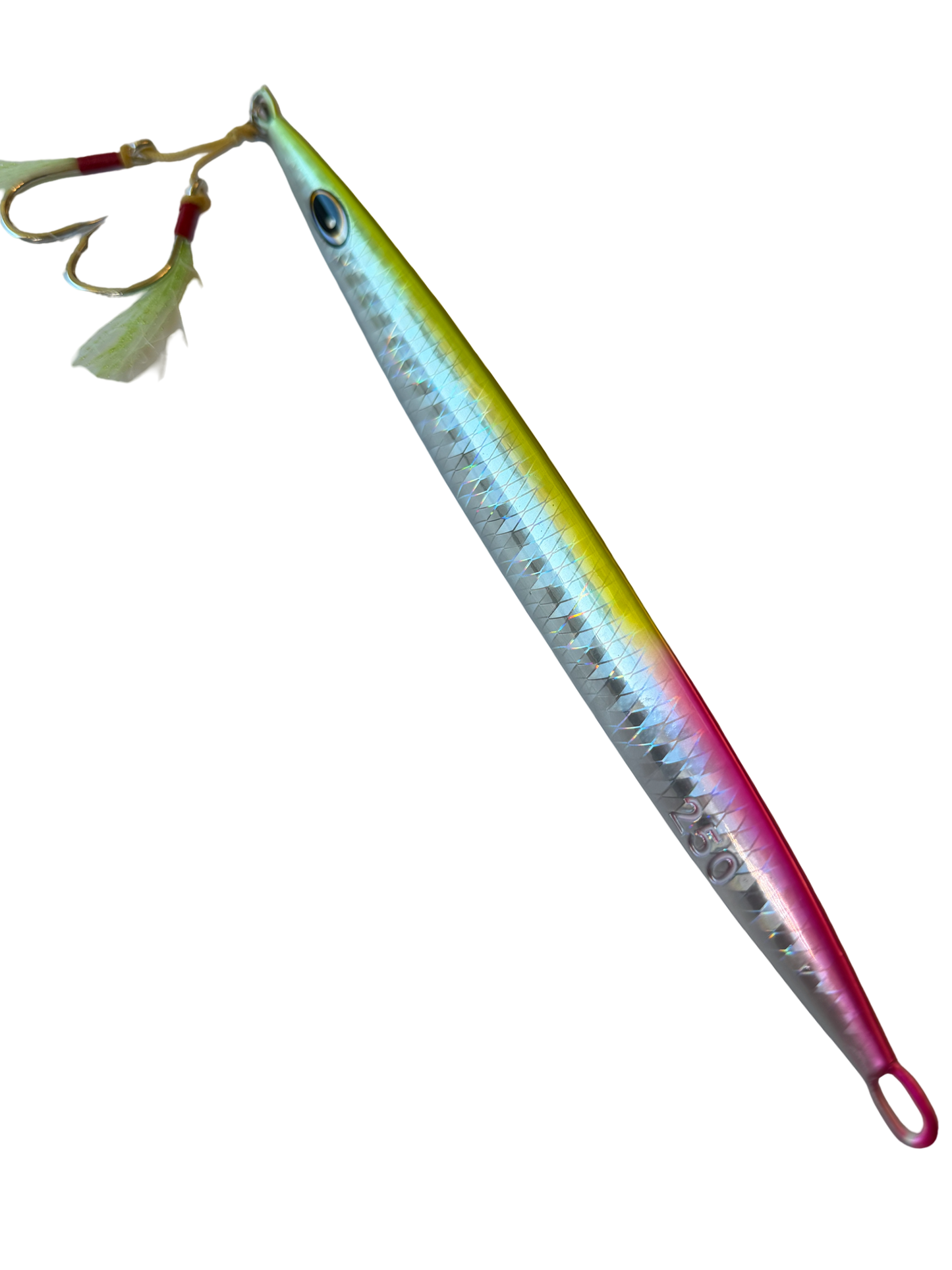 Full Box Fishing - Hotshot 250g Slow Pitch / Speed Hybrid Jig (Yellowtail Flash Glow Back)